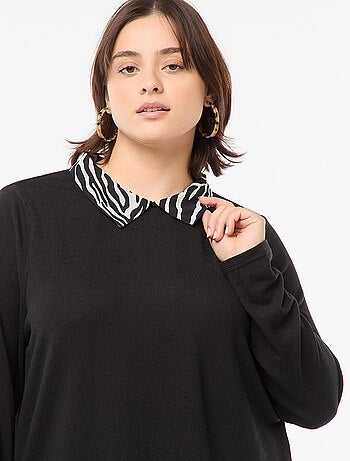 Pull 'Only Carmakoma' effet 2 en 1 chemisier