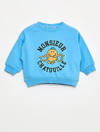 Pull polaire col rond 'Monsieur Madame' en coton