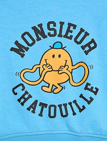 Pull polaire col rond 'Monsieur Madame' en coton