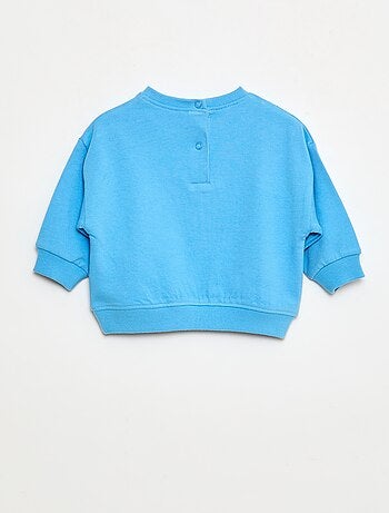 Pull polaire col rond 'Monsieur Madame' en coton