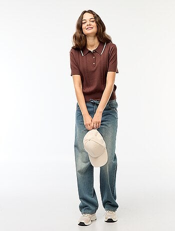 Pull polo en maille