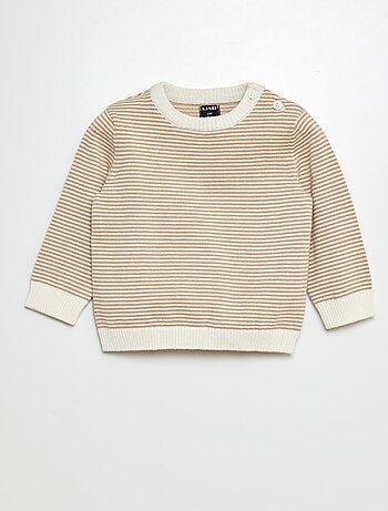 Pull rayé à col rond
