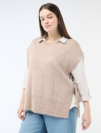 Pull sans manches à nouer sur les côtés