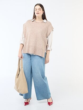 Pull sans manches à nouer sur les côtés