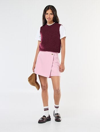 Pull sans manches en laine et mohair mélangé