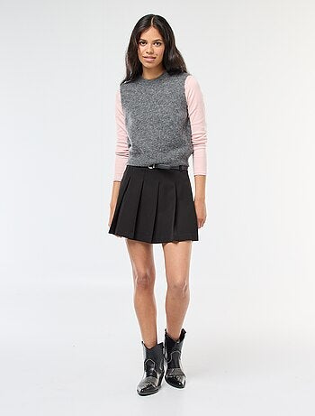 Pull sans manches en laine et mohair mélangé