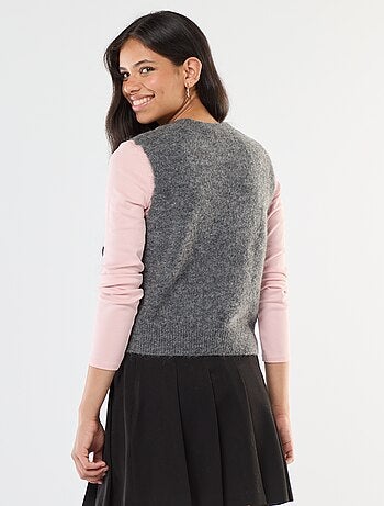 Pull sans manches en laine et mohair mélangé