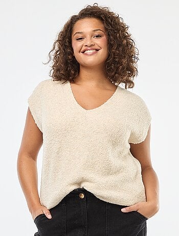 Pull sans manches en maille fine jauge