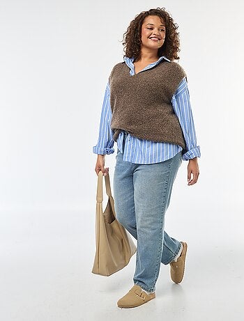 Pull sans manches en maille fine jauge