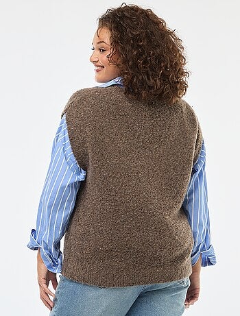 Pull sans manches en maille fine jauge