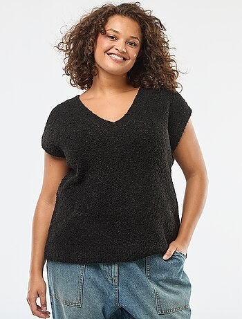 Pull sans manches en maille fine jauge