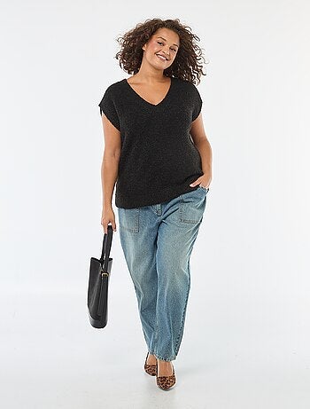 Pull sans manches en maille fine jauge