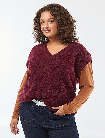 Pull sans manches en maille fine jauge