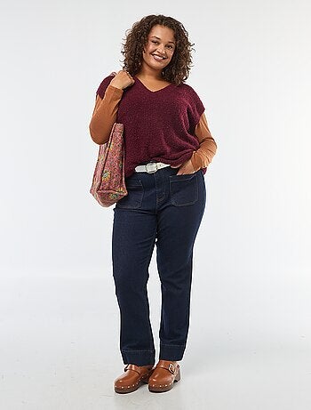 Pull sans manches en maille fine jauge