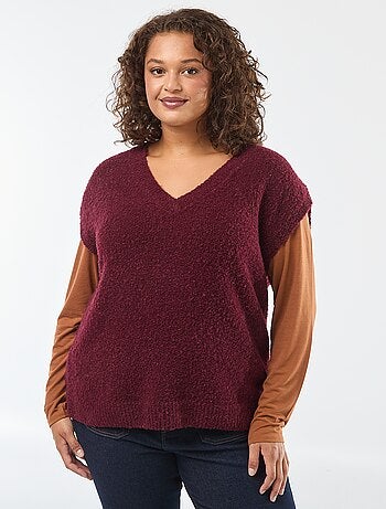 Pull sans manches en maille fine jauge