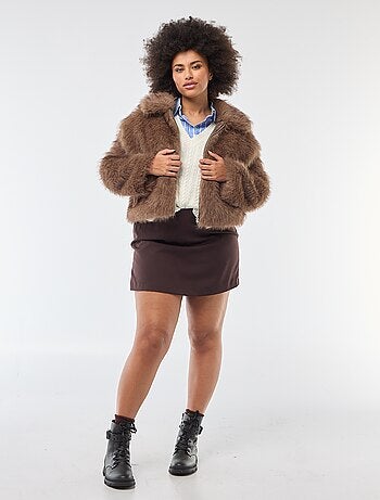 Pull sans manches en maille torsade grosse jauge