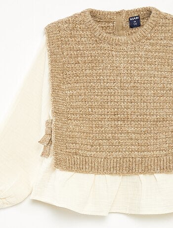 Pull sans manches et blouse 2 en 1