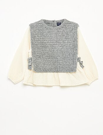 Pull sans manches et blouse 2 en 1