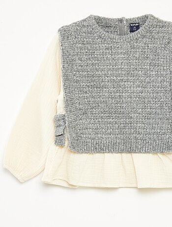 Pull sans manches et blouse 2 en 1