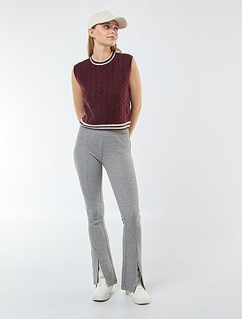 Pull sans manches torsadé