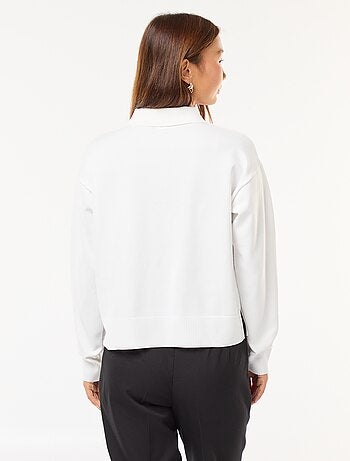 Pull style polo en maille stretch