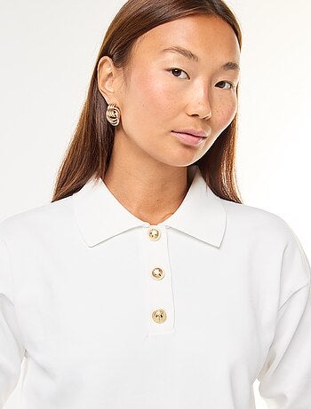 Pull style polo en maille stretch
