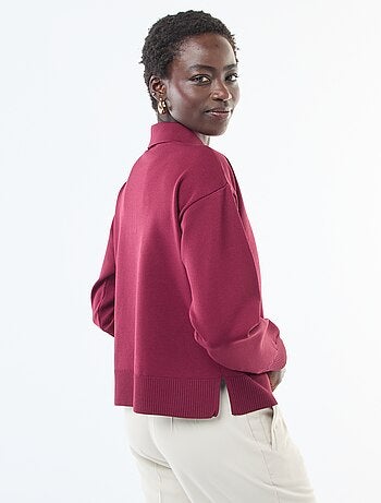 Pull style polo en maille stretch