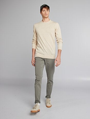 Pull uni à col rond +1m90