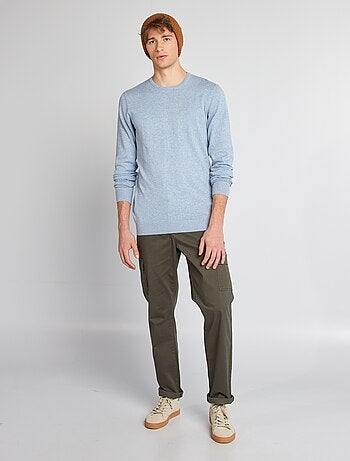 Pull uni à col rond +1m90