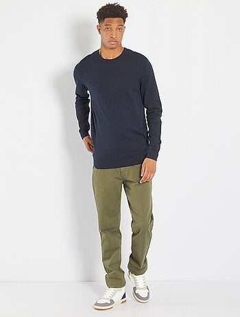 Pull uni à col rond +1m90