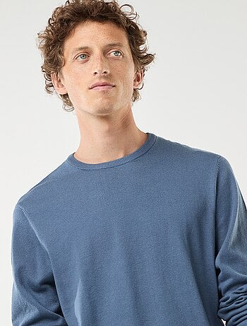 Pull uni à col rond