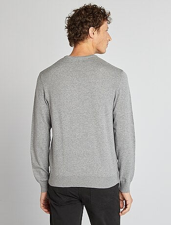 Pull uni à col rond