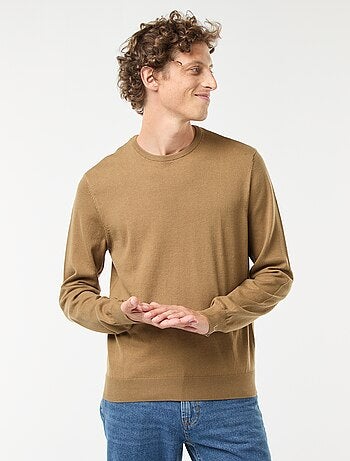 Pull uni à col rond