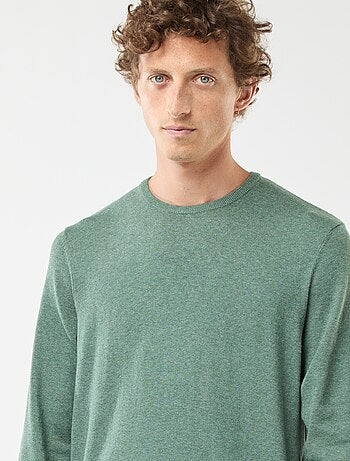 Pull uni à col rond