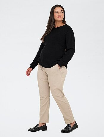 Pull uni boutonné
