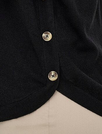 Pull uni boutonné