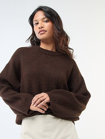 Pull uni en maille grosse jauge