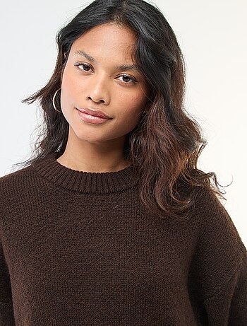 Pull uni en maille grosse jauge