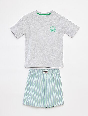 Pyjama 2 pièces - tee-shirt + short rayé