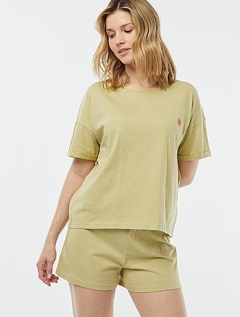 Pyjama 2 pièces tee-shirt + short minimaliste