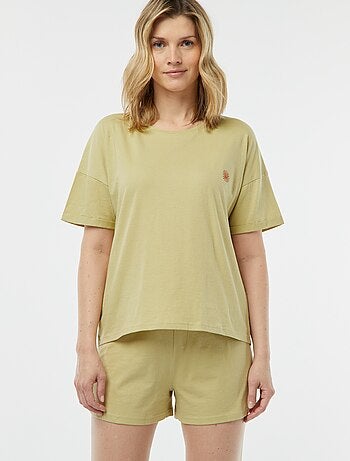 Pyjama 2 pièces tee-shirt + short minimaliste