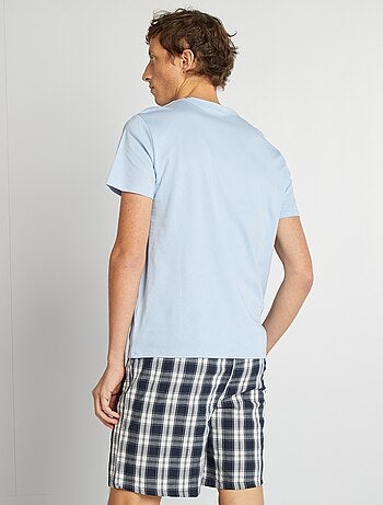 Pyjama court en popeline - 2 pièces