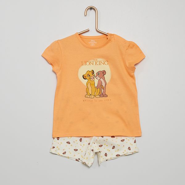 Pyjama Court Le Roi Lion Bebe Fille Orange Kiabi 7 00