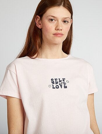 Pyjama court message ‘self love’ - 2 pièces