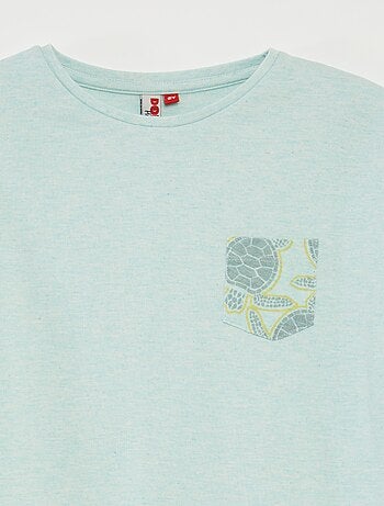 Pyjama court t-shirt avec poche + short unis - 2 pièces