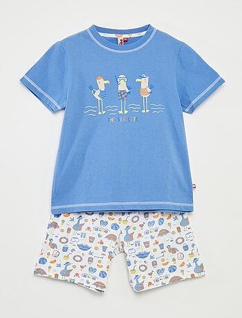 Pyjama court t-shirt + short avec imprimé - 2 pièces