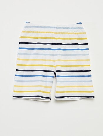 Pyjama court t-shirt + short avec rayures - 2 pièces