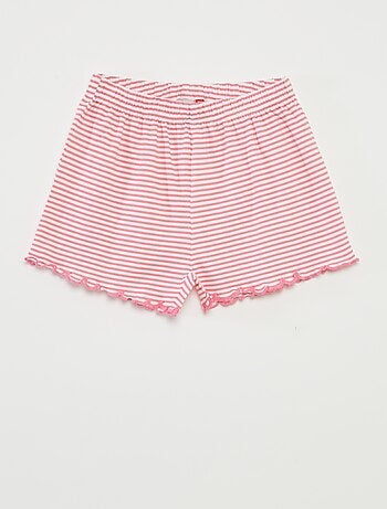 Pyjama court t-shirt + short avec rayures - 2 pièces