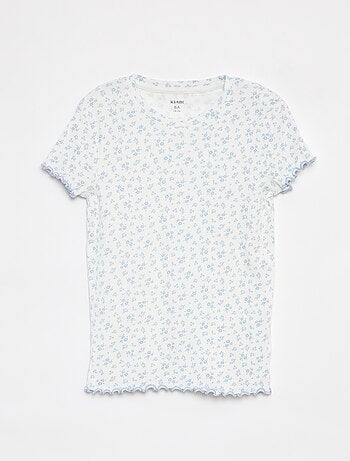 Pyjama court t-shirt + short côtelés - 2 pièces