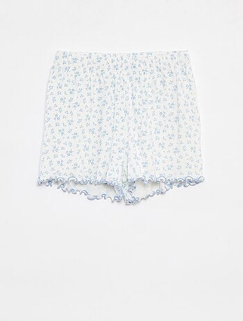 Pyjama court t-shirt + short côtelés - 2 pièces